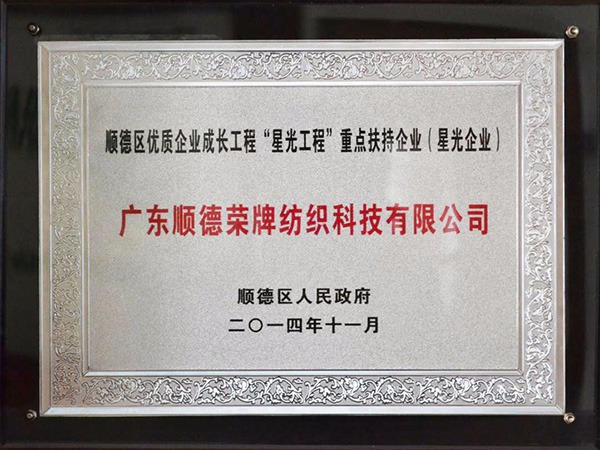 pa视讯-2012年获顺德政府颁发“星光企业”称号